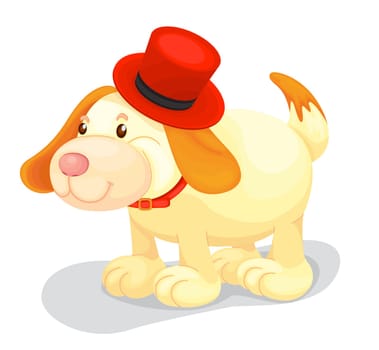 Toy dog cartoon on white