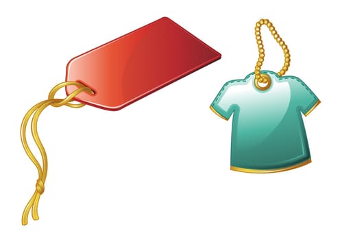Illustration of price tags on white