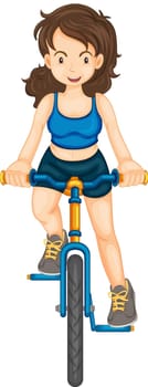 Fitness girl on a white background