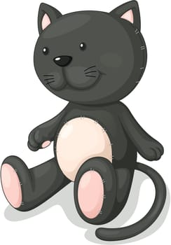 Illustration of a cat soft toy