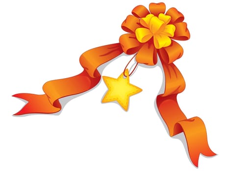 illustration of satin ribbon on a white background