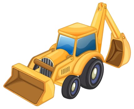illustration of tractor jcb on a white background