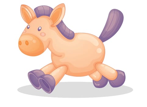 Cartoon toy horse on white