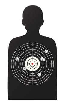 illustration of rifle target game on a white background