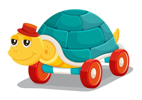illustration of toy tortoise on a white background