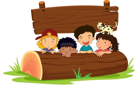 illustration of a kids ona white background
