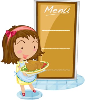 Illustration of blank menu on white