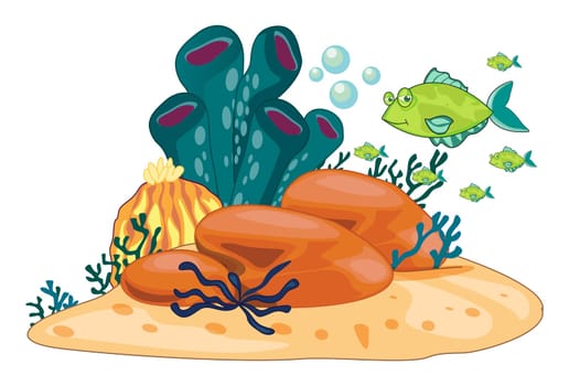 illustration of a sea animals on a white background