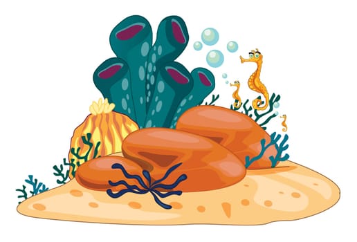 illustration of a sea animals on a white background