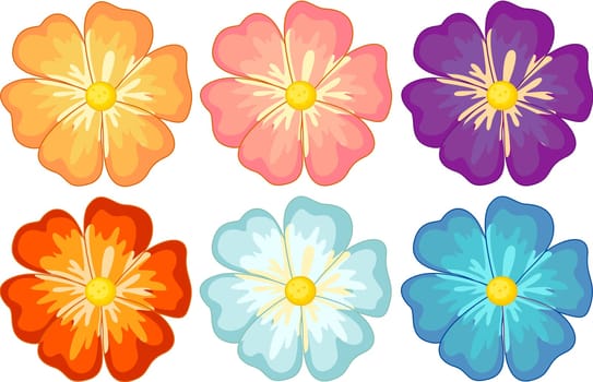 Illustration of a collection of isolated flowers