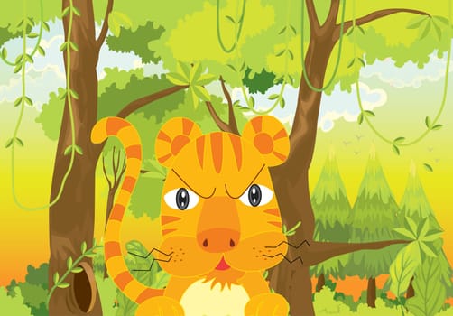 illustration of a tiger on a white background