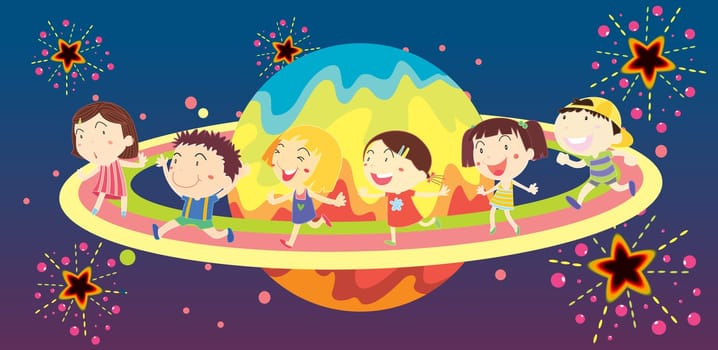 Diversity of kids having fun
