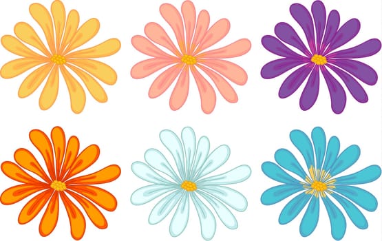 Illustration of a collection of isolated flowers