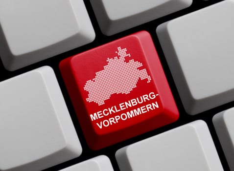 Outline: Mecklenburg-Western Pomerania on Computer Keyboard