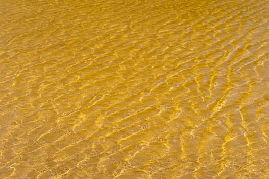 Detail of polluted riverbed of Mosteirao, downstream abandoned pyrite mine of S. Domingos , Mertola, Portugal