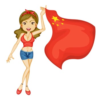 Illustration of a patriotic woman