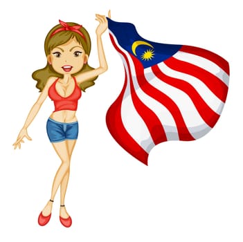 Illustration of a patriotic woman