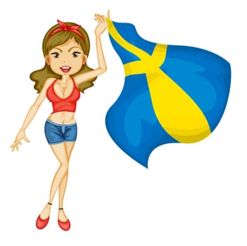 Illustration of a patriotic woman