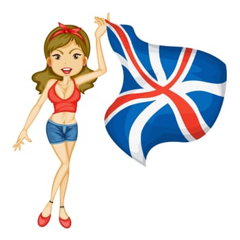 Illustration of a patriotic woman