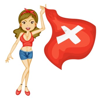 Illustration of a patriotic woman