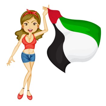 Illustration of a patriotic woman
