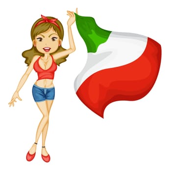 Illustration of a patriotic woman