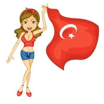 Illustration of a patriotic woman