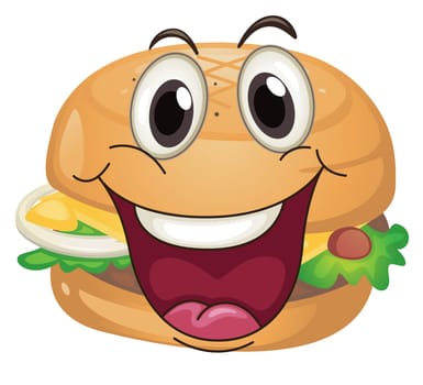 illustration of a burger on a white background