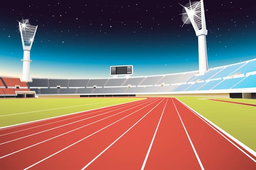 Sporting stadium illustration in detail