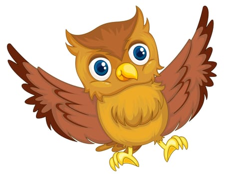 illustration of an isolated owl cartoon