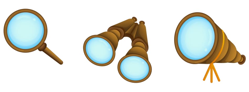 illustration of binocular on a white background