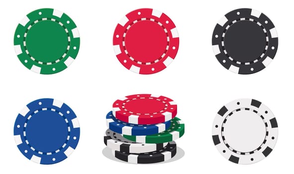 illustration of casino chips on white background
