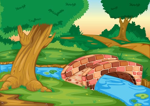 Illustration of a stone bridge
