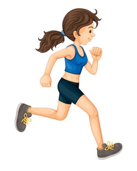 Illustration of a sports girl on white