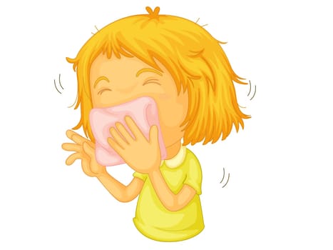 Illustration of a girl sneezing