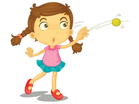 Illustration of a child throwing a ball