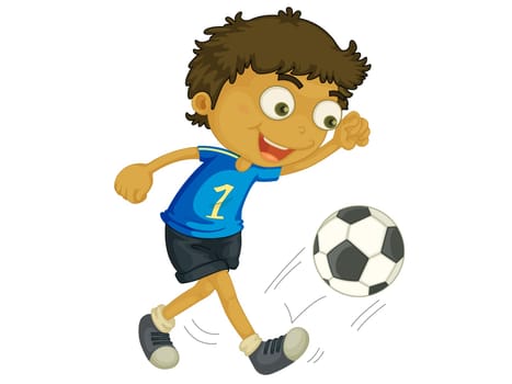 Illustration of a child playing football
