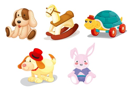 Illustration of a set of toys