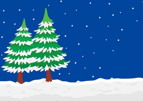 Illustration of a winter scene
