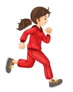 Illustration of a sports girl on white
