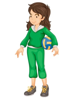 Illustration of a sports girl on white