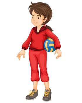Illustration of a sports girl on white