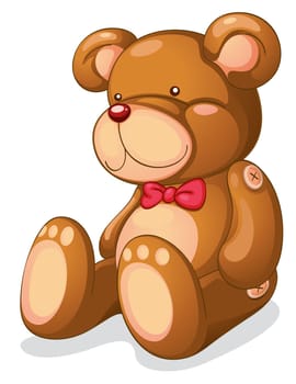 Isolated teddy bear on white