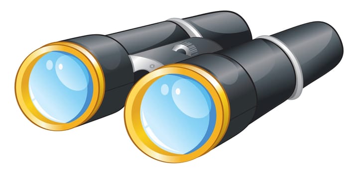 illustration of binocular on a white background