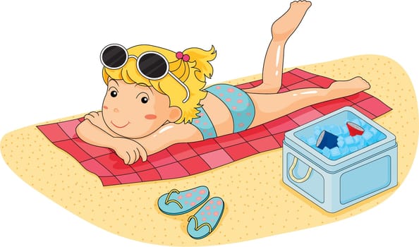 illustration of a girl on a white background