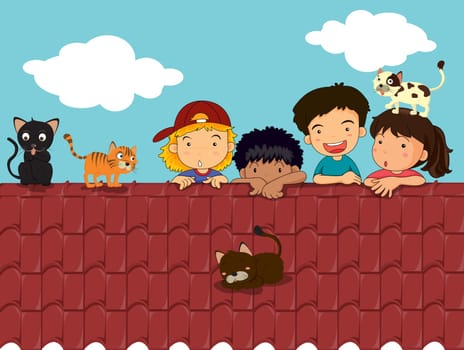 illustration of a kids on a white background