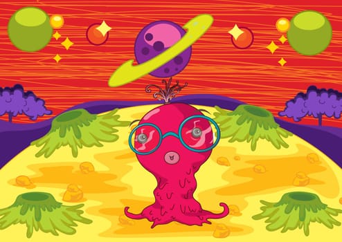 illustration of a space on a white background