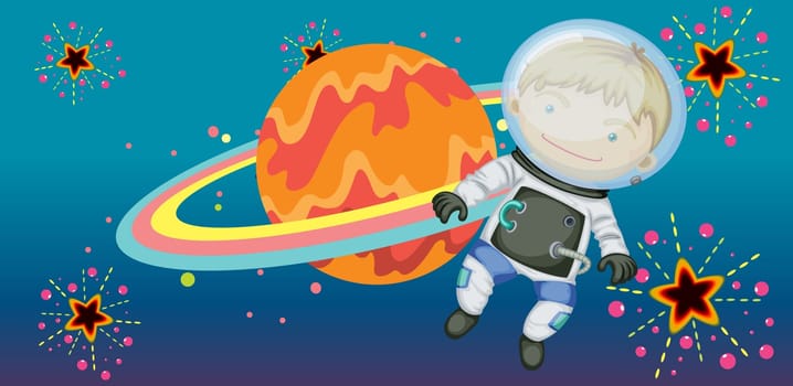 illustration of a astronaught on a white background
