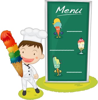 Detailed illustration of a kid as a chef