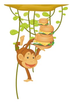 illustration of a monkeys on a white background